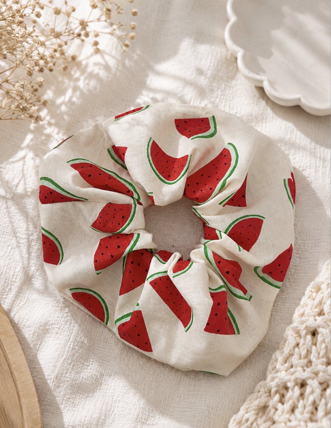 γυναικείο scrunchie μαλλιών καρπούζι