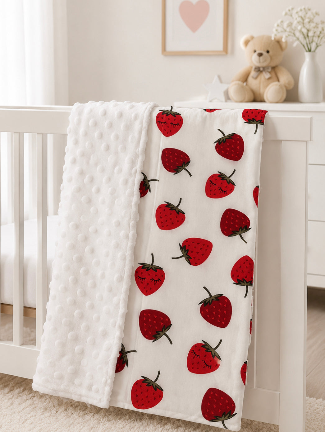 Κουβέρτα λίκνου strawberries